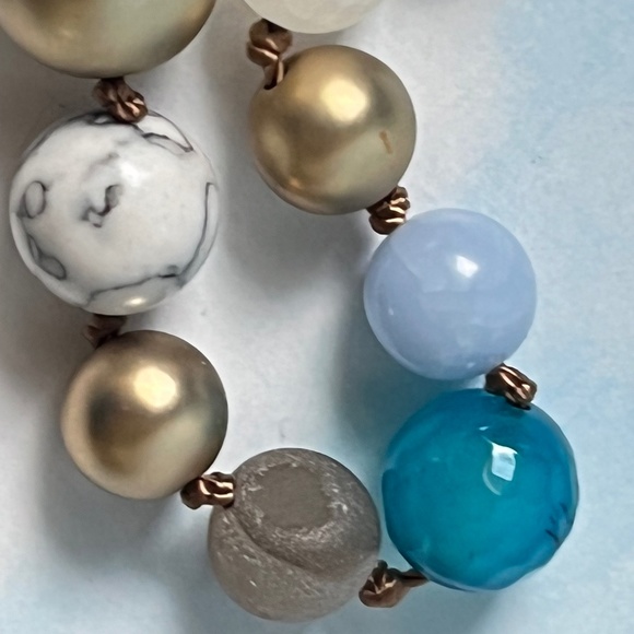 VINTAGE TALBOTS Necklace Mixed Beads and Double Chain 32"-35" - Picture 3 of 9